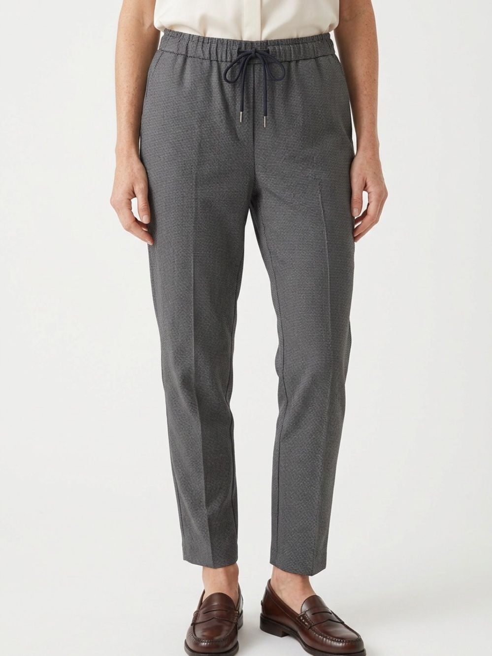 RACHEL ZOE | Drawstring Black & White Mini Plaid Print Pants Women’s Size 6